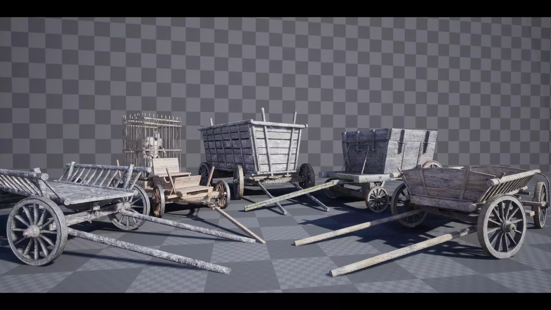 The Carts Pack 5 in 1 Low-poly 3D model_0