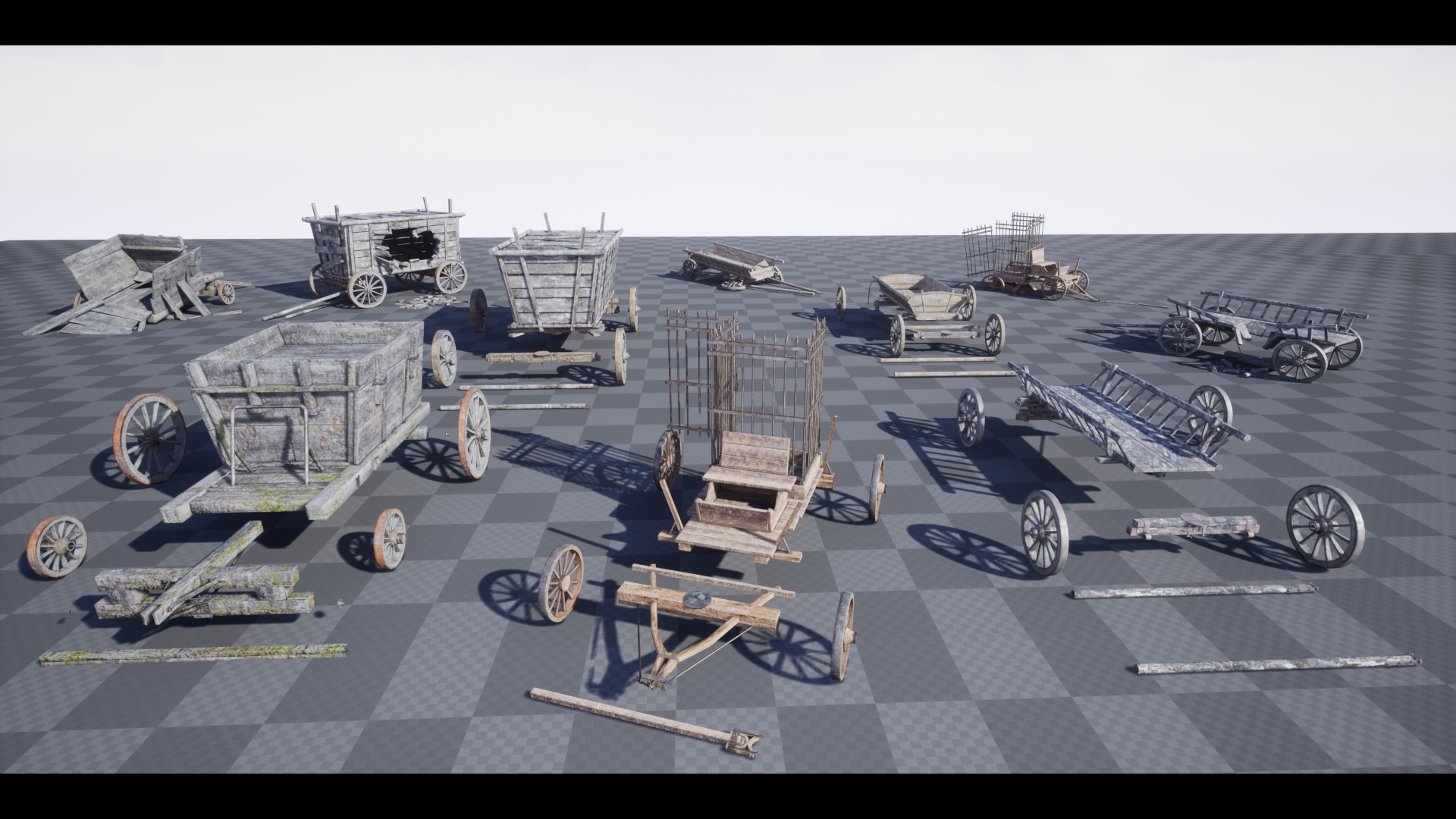 The Carts Pack 5 in 1 Low-poly 3D model_13