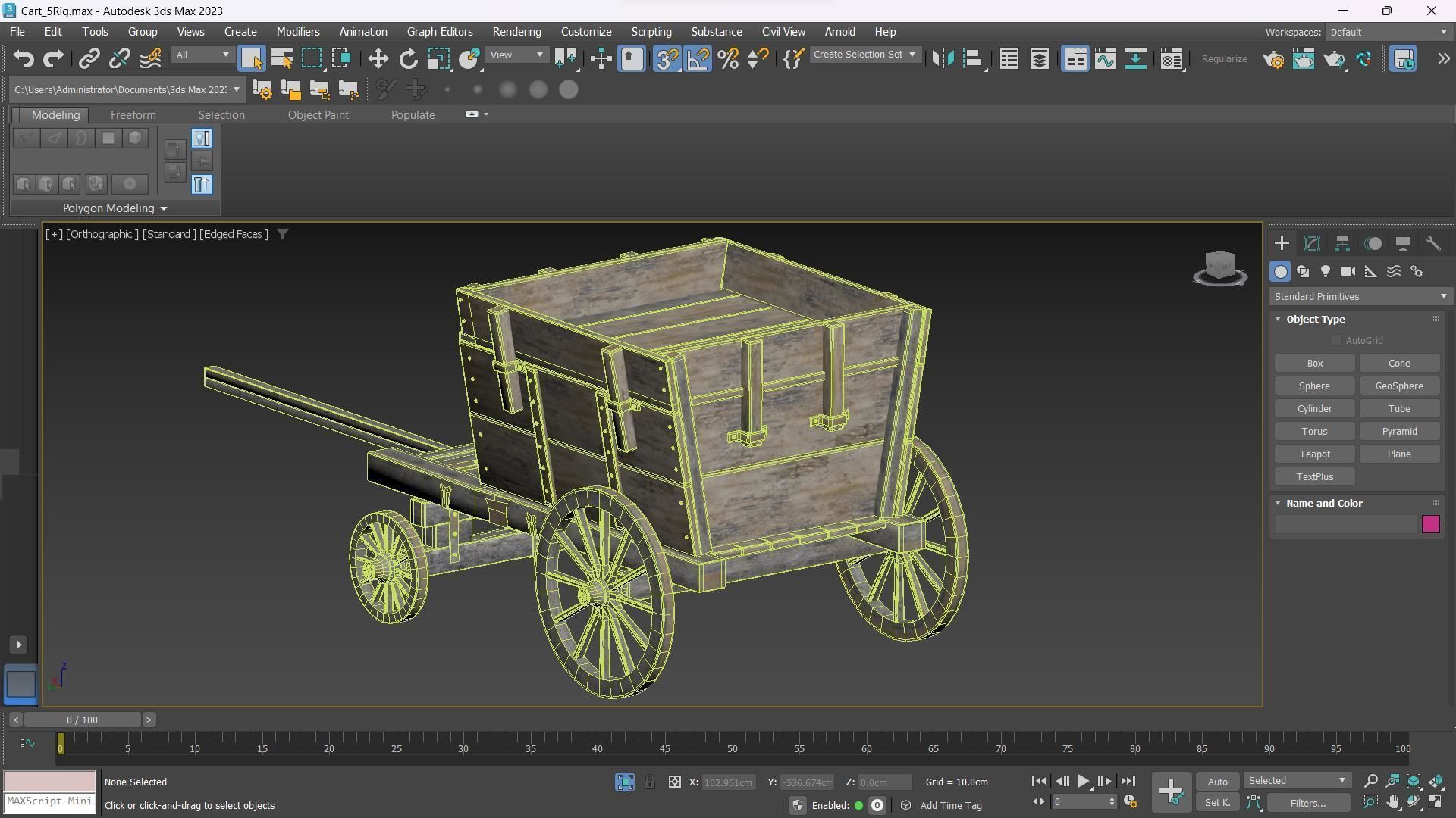 The Carts Pack 5 in 1 Low-poly 3D model_37