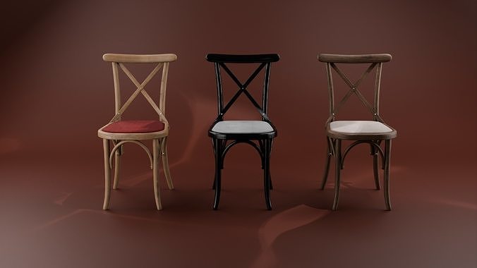 Cross Cushion Thonet Chair 3D MODEL 3D model