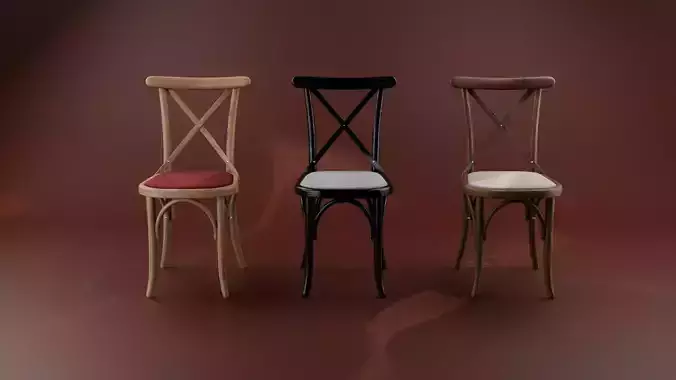 Cross Cushion Thonet Chair 3D MODEL