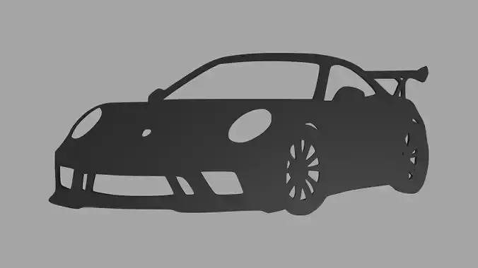 Porsche 911 GT3 Wall Silhouette