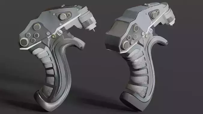 Futuristic Game-Ready Model Mechanical Tool or Medical Equipment Low-poly 3D model