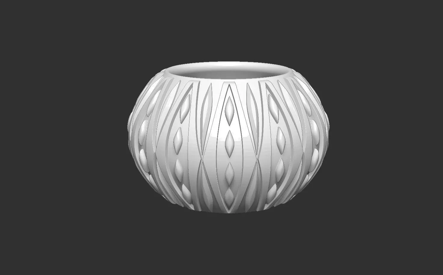 HM Succulent Flower Pot 010-A 3D print model_0