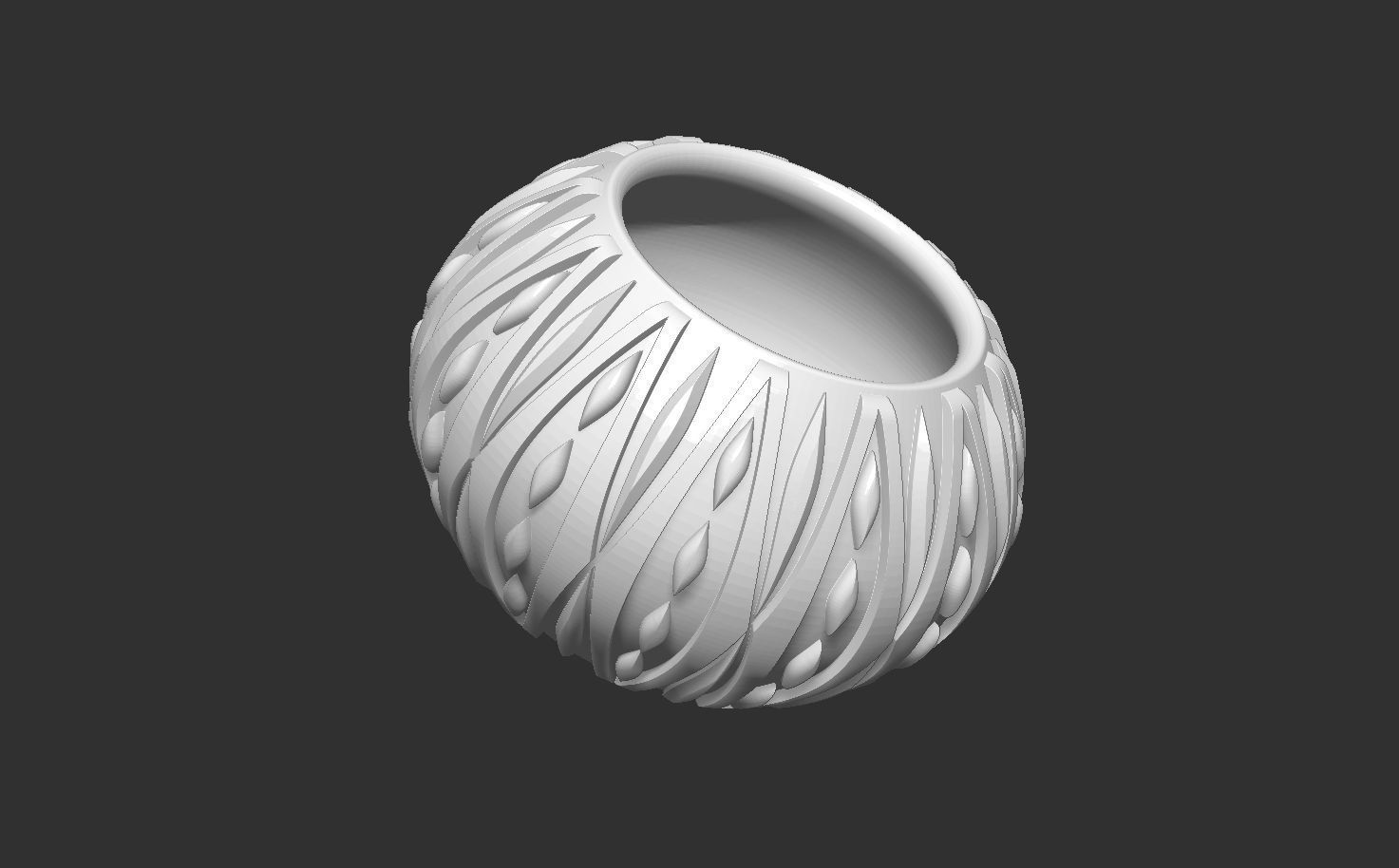 HM Succulent Flower Pot 010-A 3D print model_1