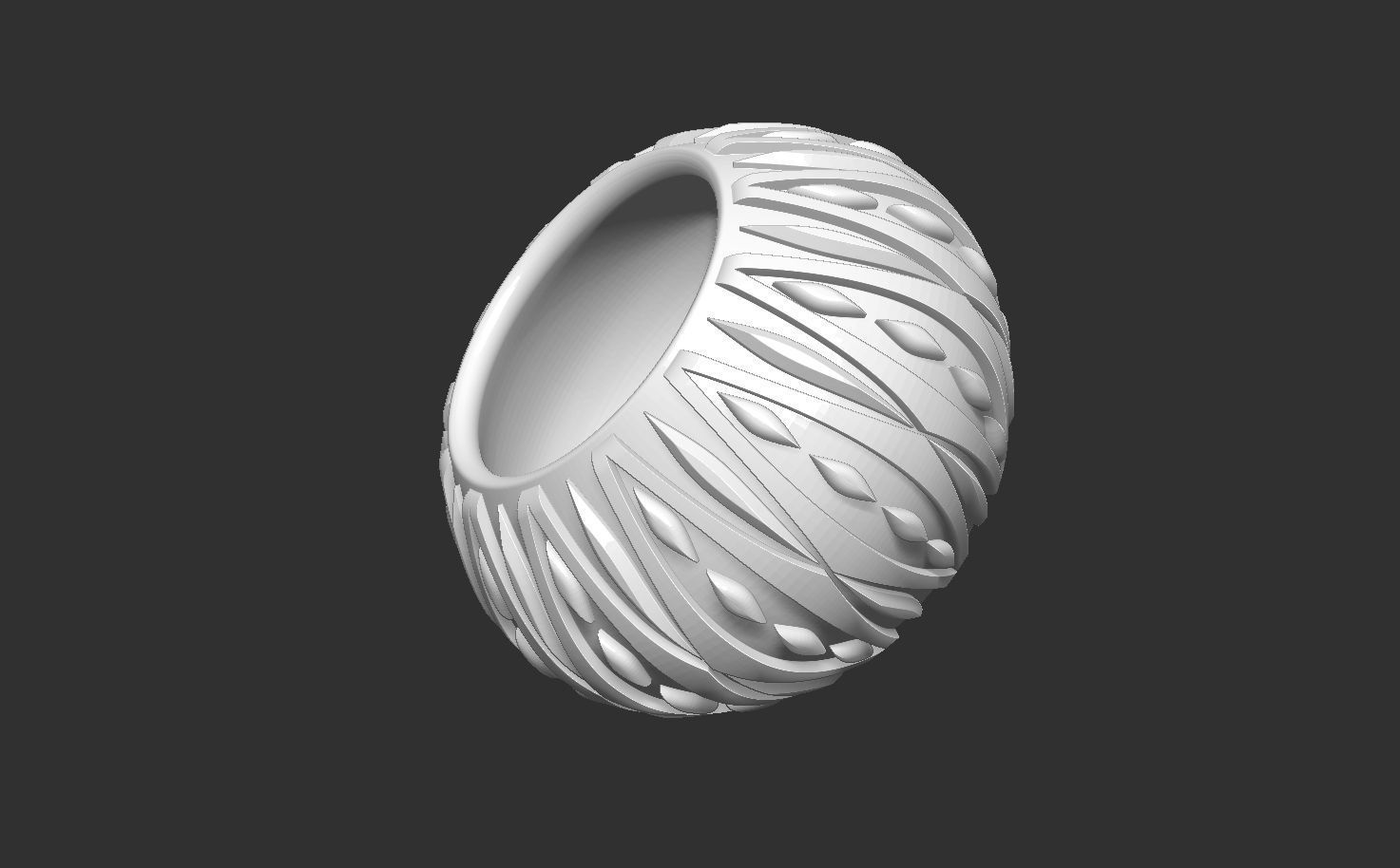 HM Succulent Flower Pot 010-A 3D print model_3