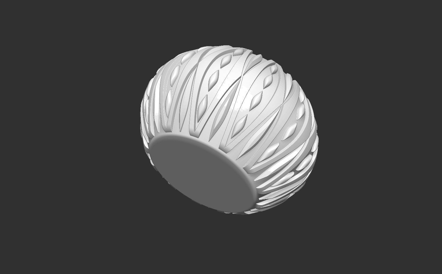 HM Succulent Flower Pot 010-A 3D print model_4