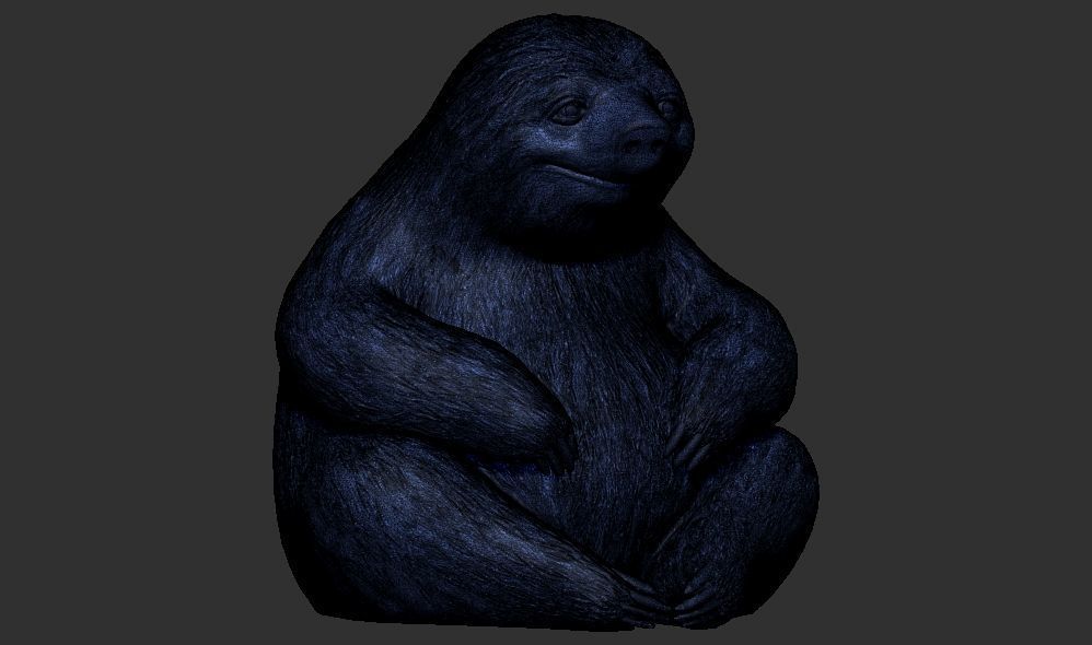 cartoon stylized Sloth  3d printable model  3D print model_4