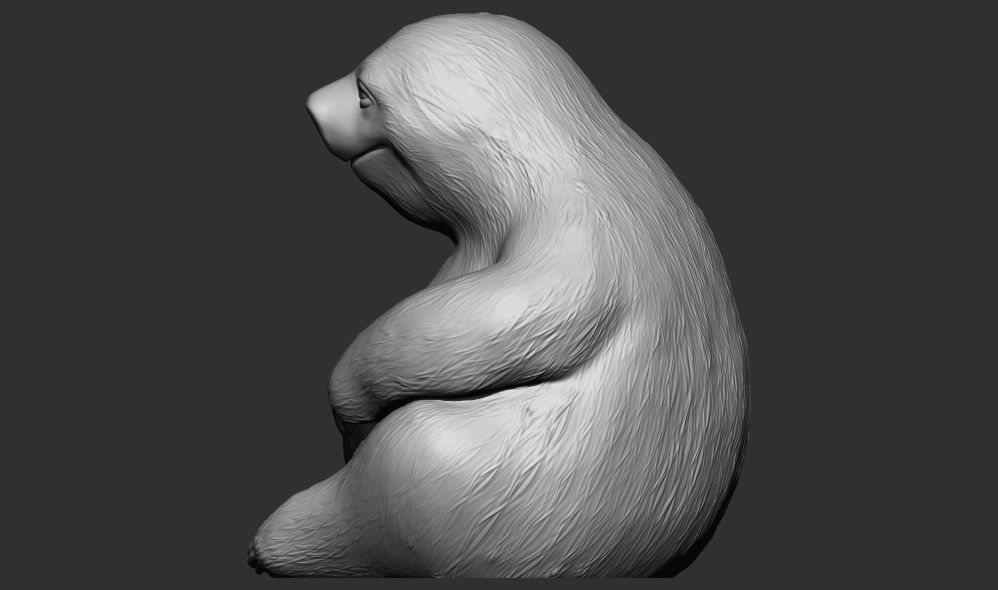 cartoon stylized Sloth  3d printable model  3D print model_2