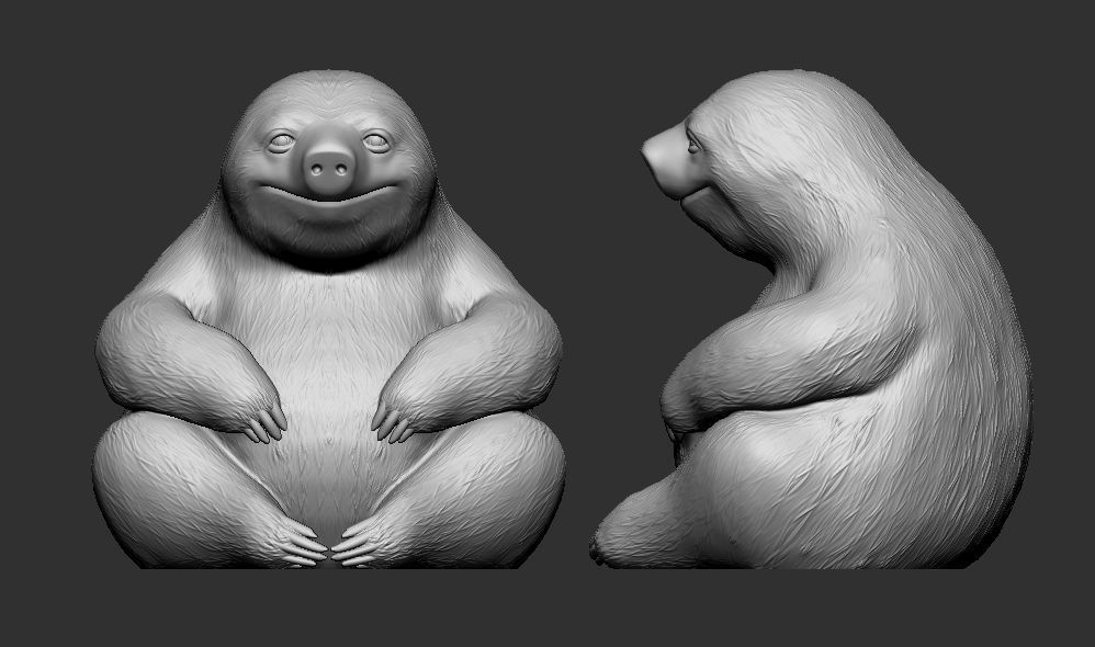 cartoon stylized Sloth  3d printable model  3D print model_1