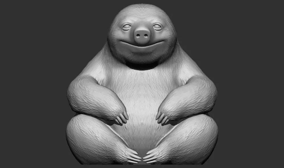 cartoon stylized Sloth  3d printable model  3D print model_0