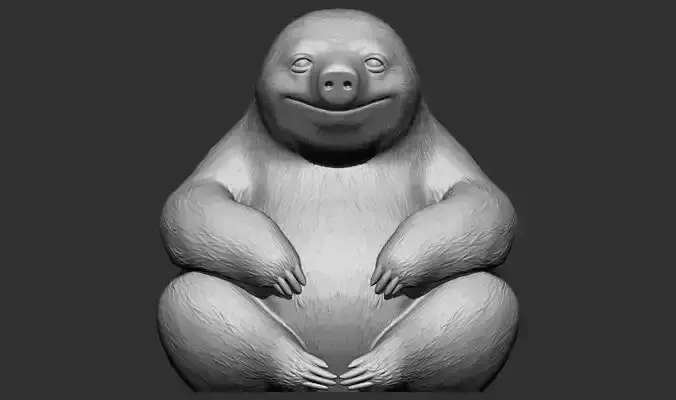 cartoon stylized Sloth  3d printable model  3D print model