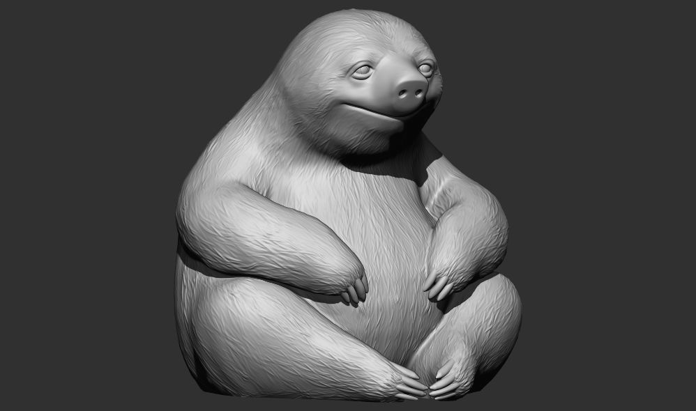 cartoon stylized Sloth  3d printable model  3D print model_6