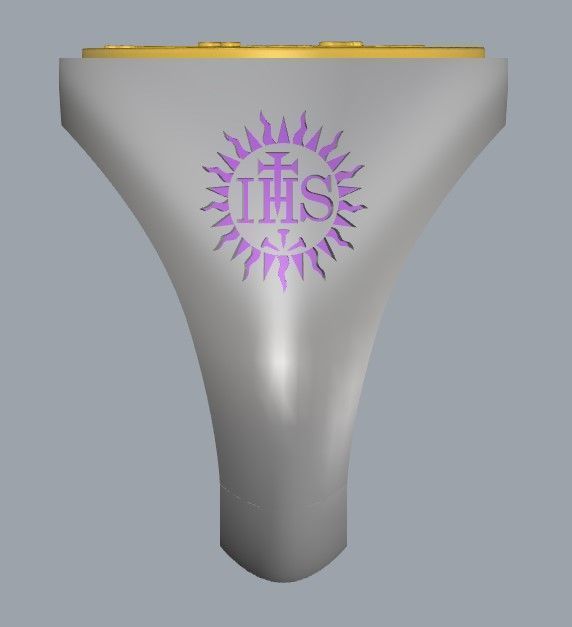 St Benedict Ring 3D print model_3