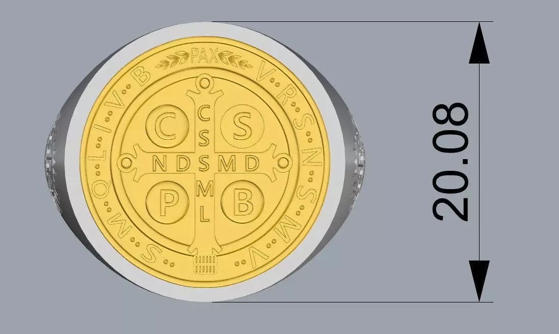 St Benedict Ring 3D print model_0