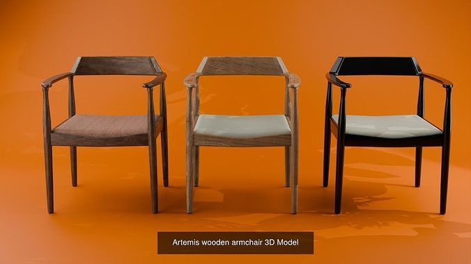 Wooden Chair Pack 3D Models Game Ready Furniture Set 5