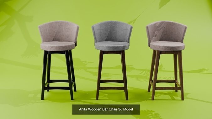 Wooden Chair Pack 3D Models Game Ready Furniture Set 3