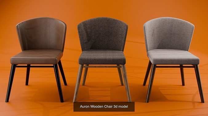 Wooden Chair Pack 3D Models Game Ready Furniture Set 7