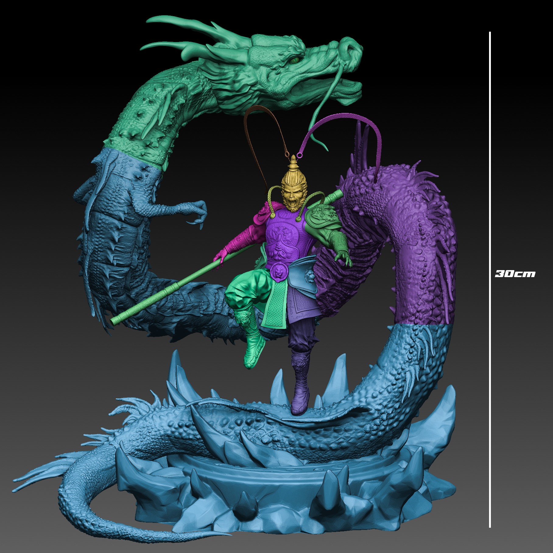 Monkey King Wukong STL 3d print 3D print model_6