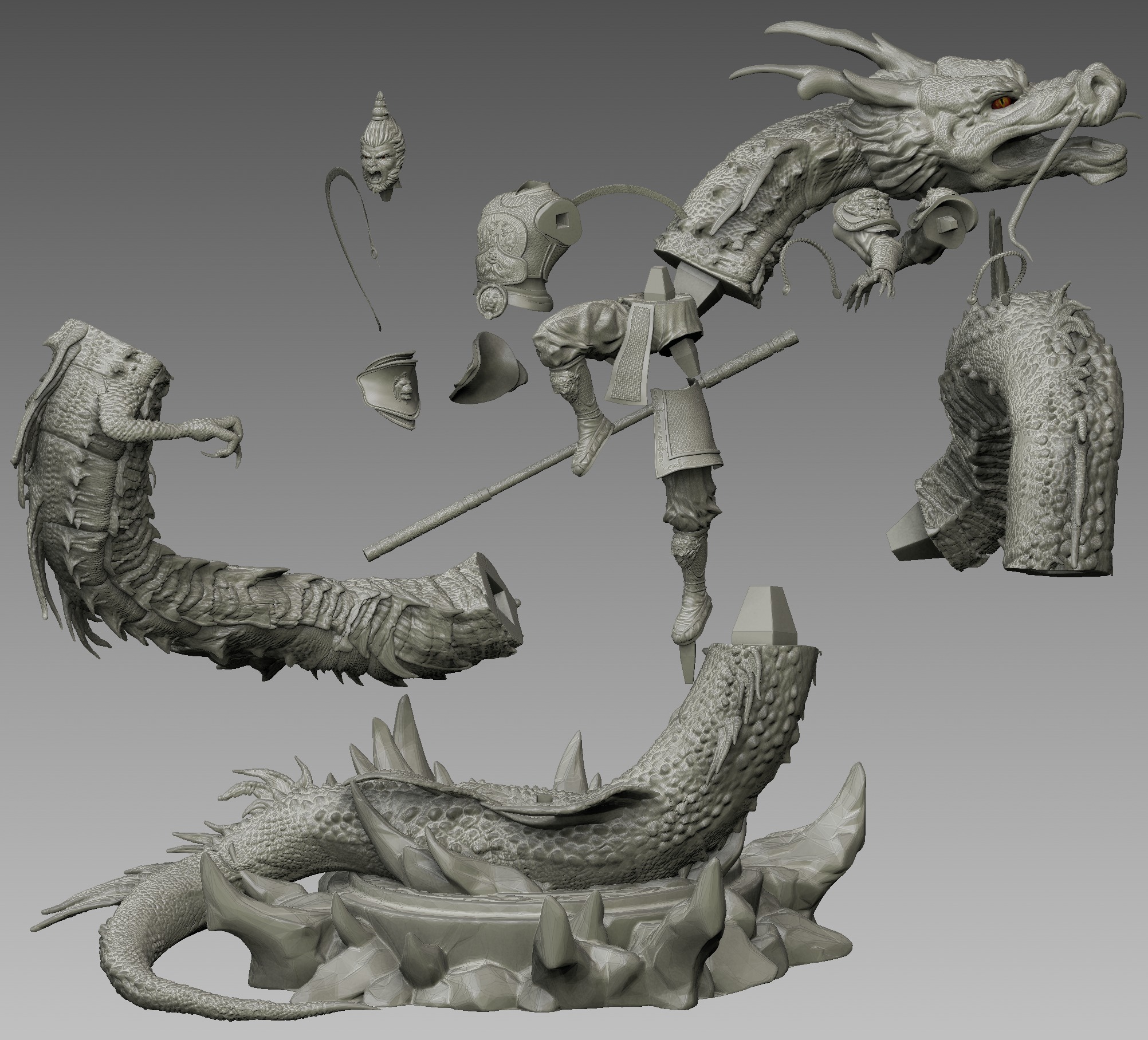 Monkey King Wukong STL 3d print 3D print model_8