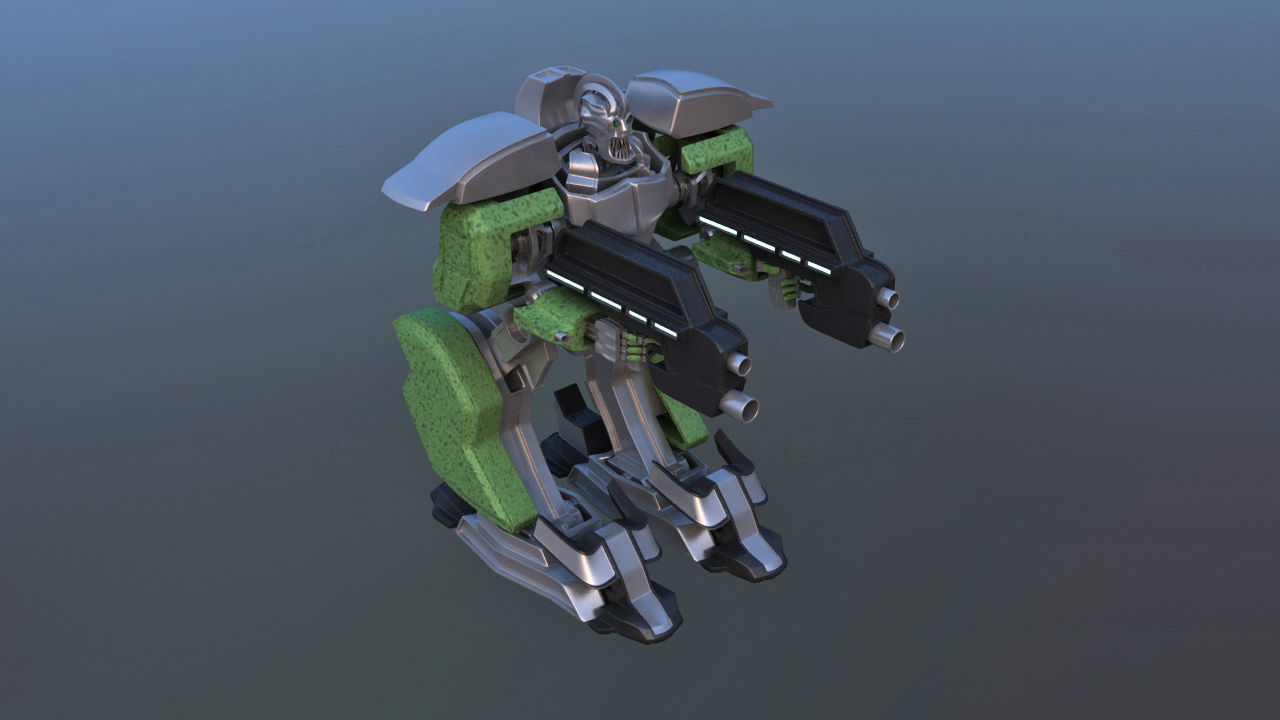 Jetpack Battle Robot 3D model_13
