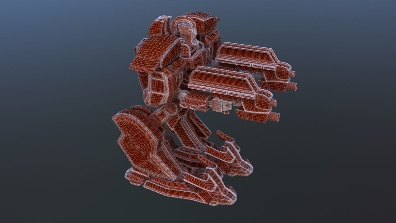 Jetpack Battle Robot 3D model_30