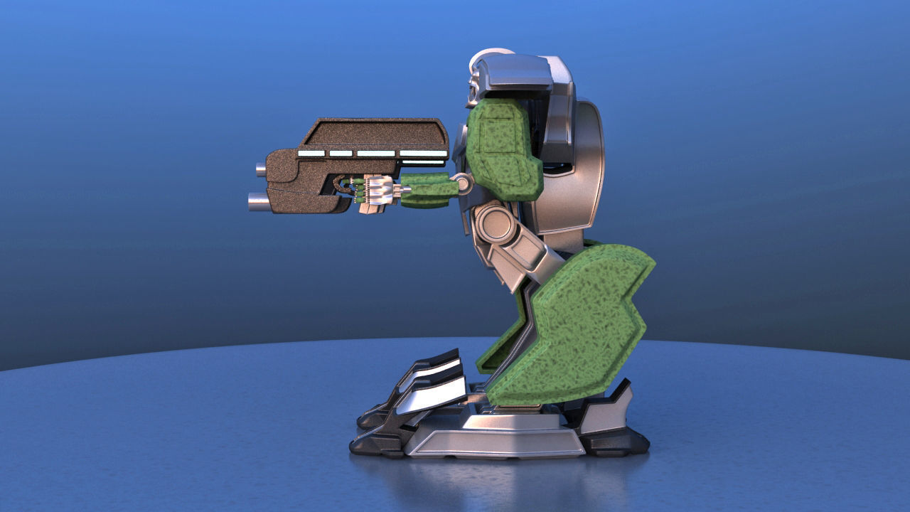 Jetpack Battle Robot 3D model_11