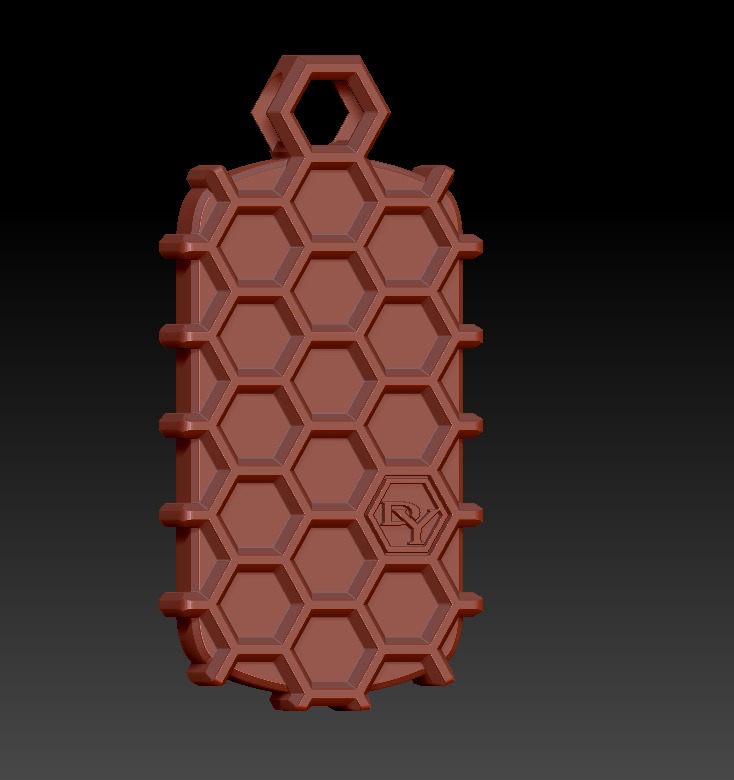 David Yurman Honey Comb Tag 3D print model_14