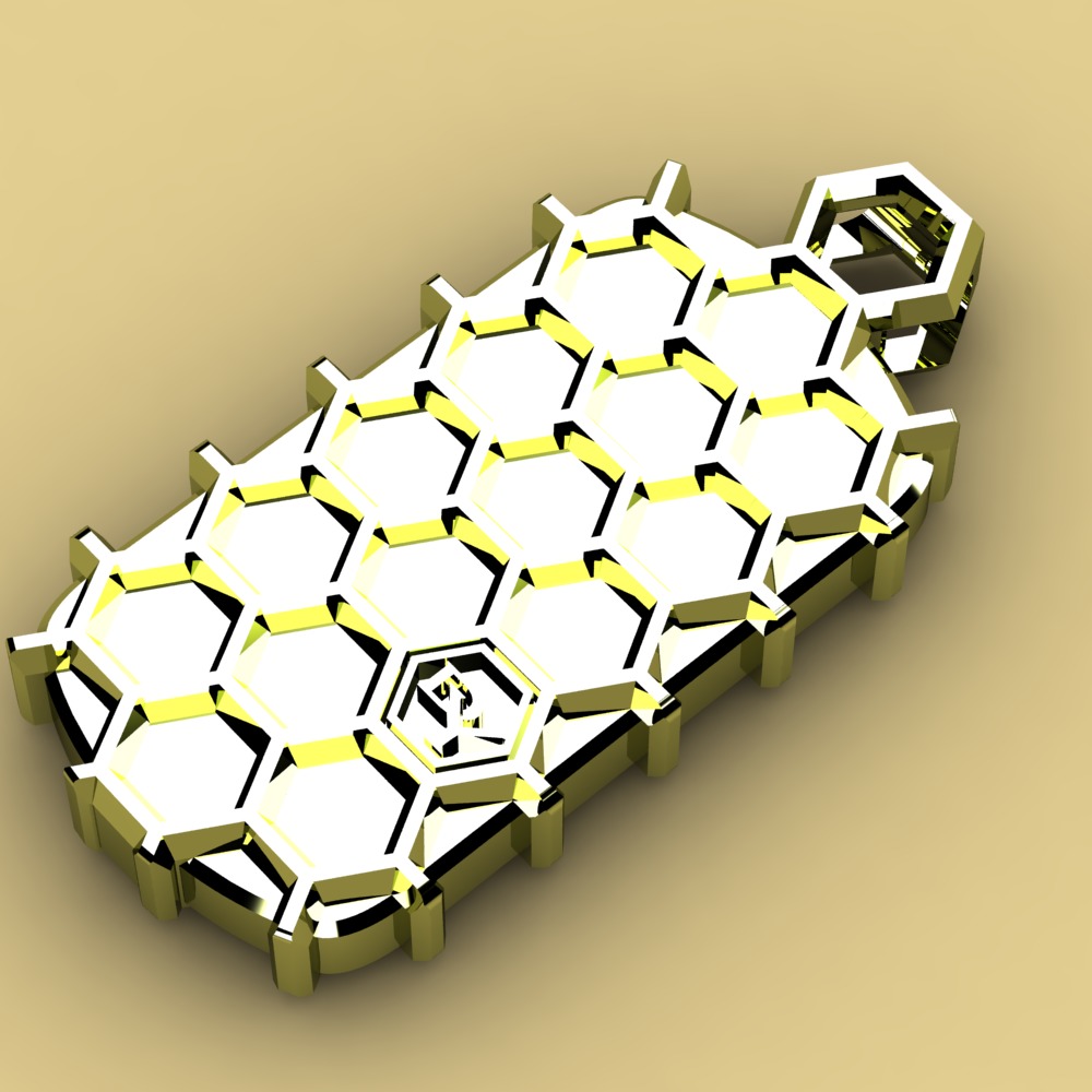 David Yurman Honey Comb Tag 3D print model_2