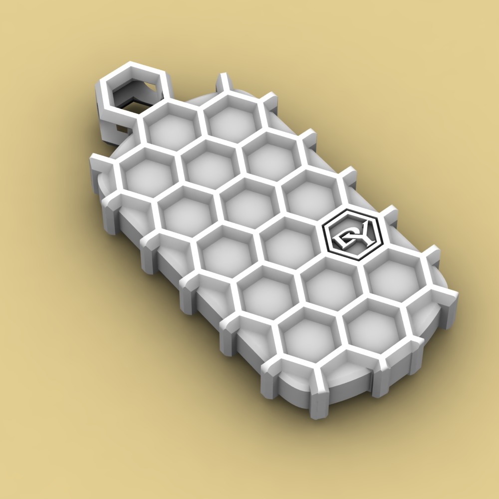 David Yurman Honey Comb Tag 3D print model_1