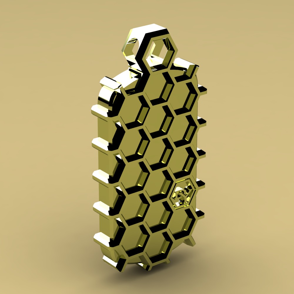 David Yurman Honey Comb Tag 3D print model_4