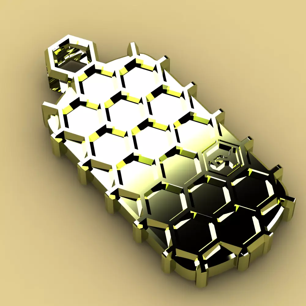David Yurman Honey Comb Tag 3D print model_0