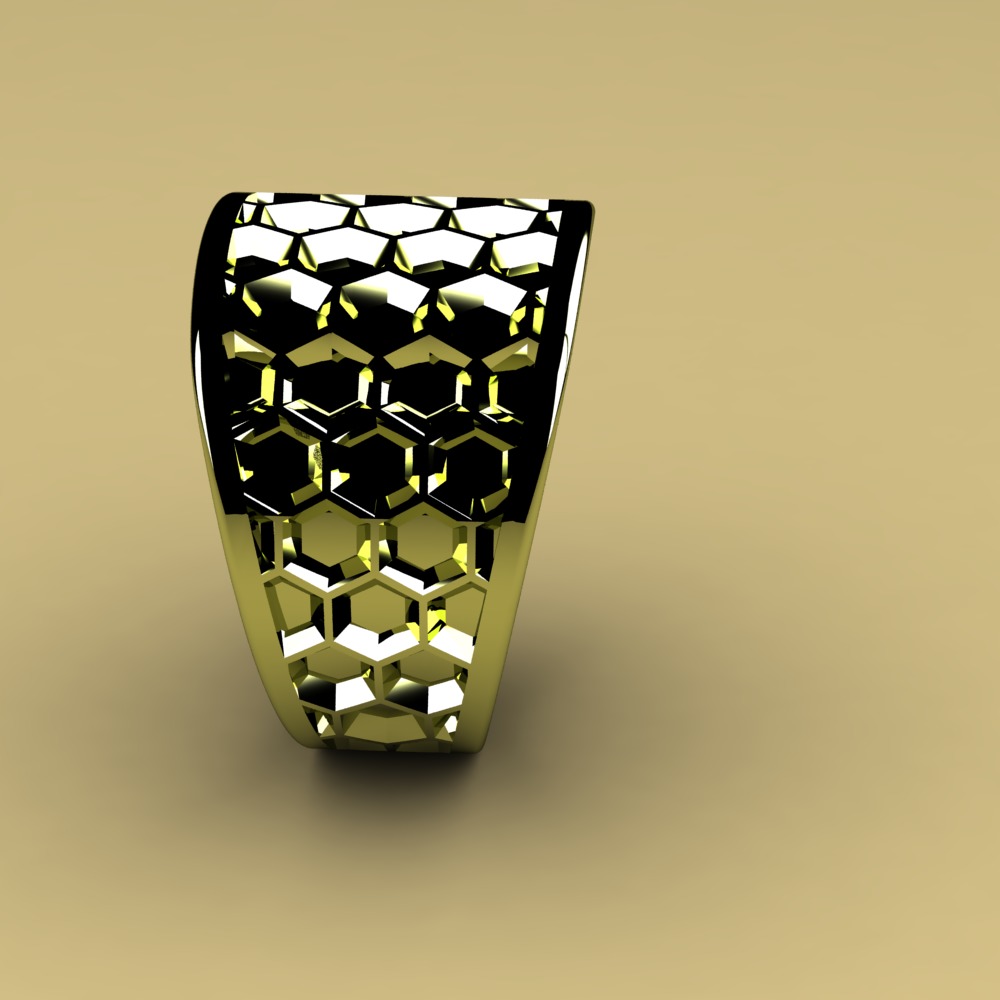David Yurman Honey Comb Ring 3D print model_2