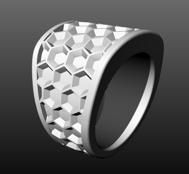 David Yurman Honey Comb Ring 3D print model_8
