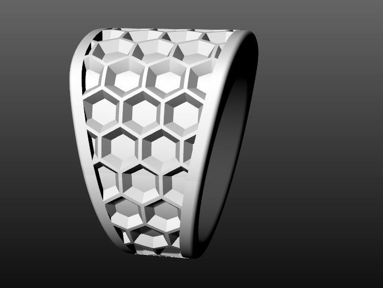 David Yurman Honey Comb Ring 3D print model_10