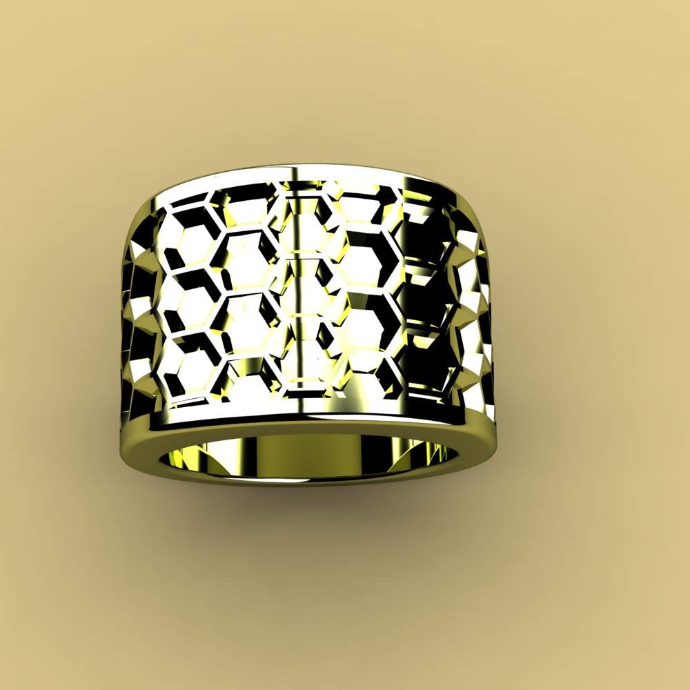 David Yurman Honey Comb Ring 3D print model_1