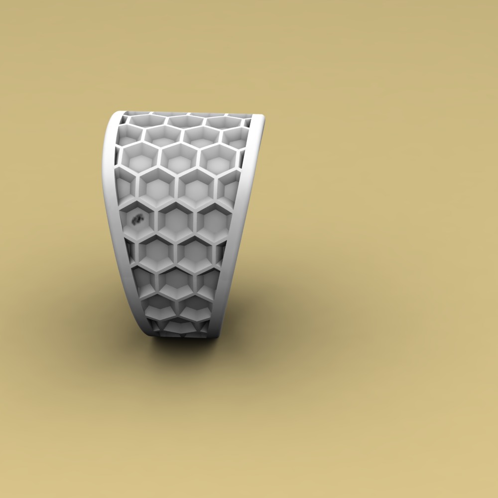 David Yurman Honey Comb Ring 3D print model_6