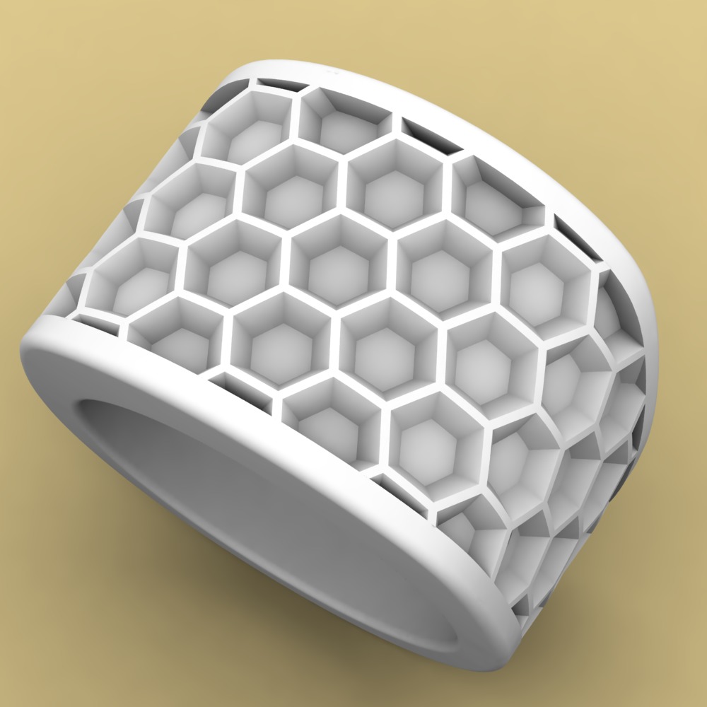 David Yurman Honey Comb Ring 3D print model_4