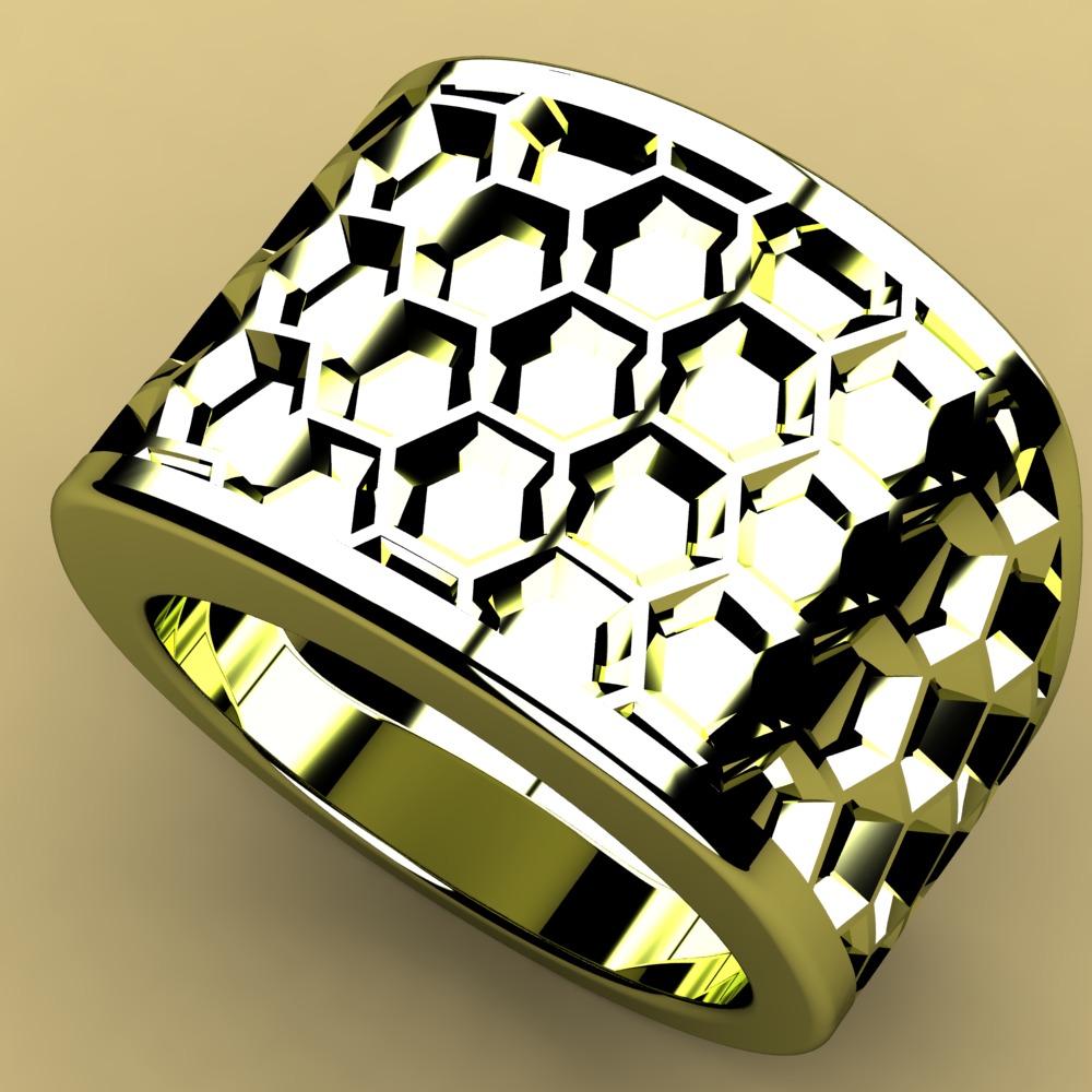 David Yurman Honey Comb Ring 3D print model_3