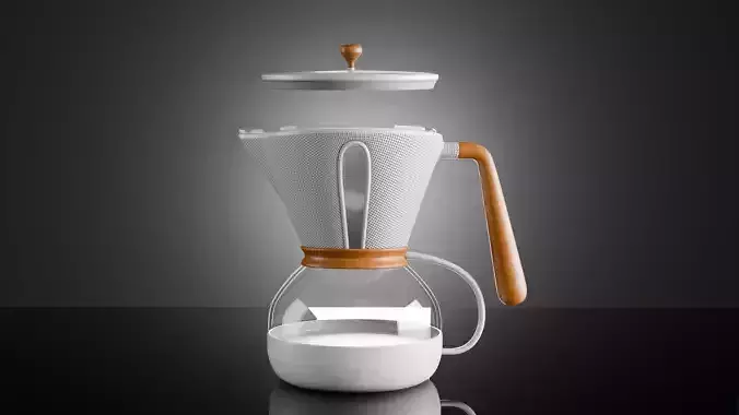 Filter Coffee Maker Low-poly 3D model
