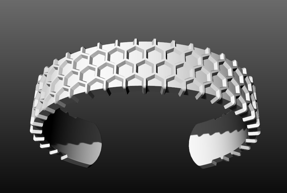 David Yurman Honey Comb Cuff 3D print model_7