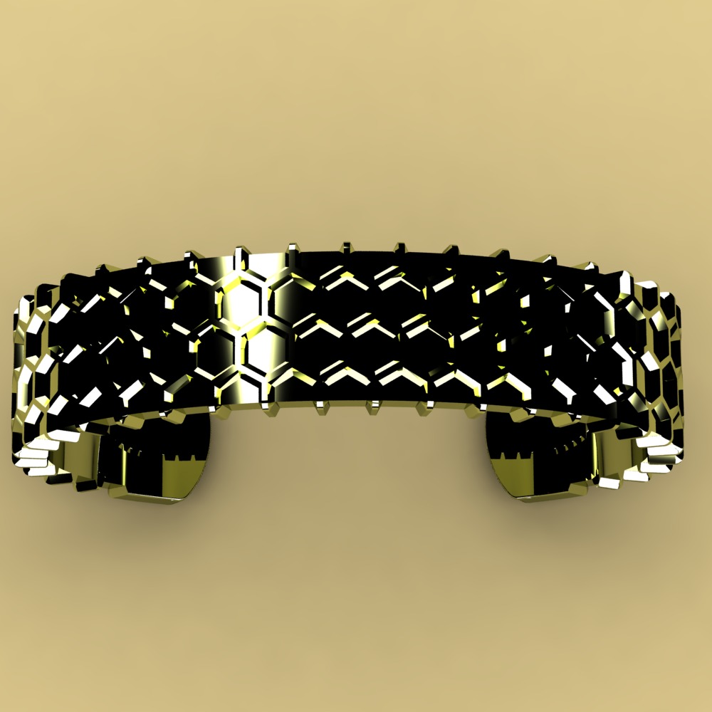 David Yurman Honey Comb Cuff 3D print model_2