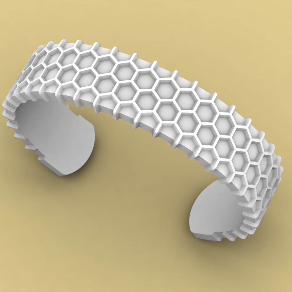 David Yurman Honey Comb Cuff 3D print model_4
