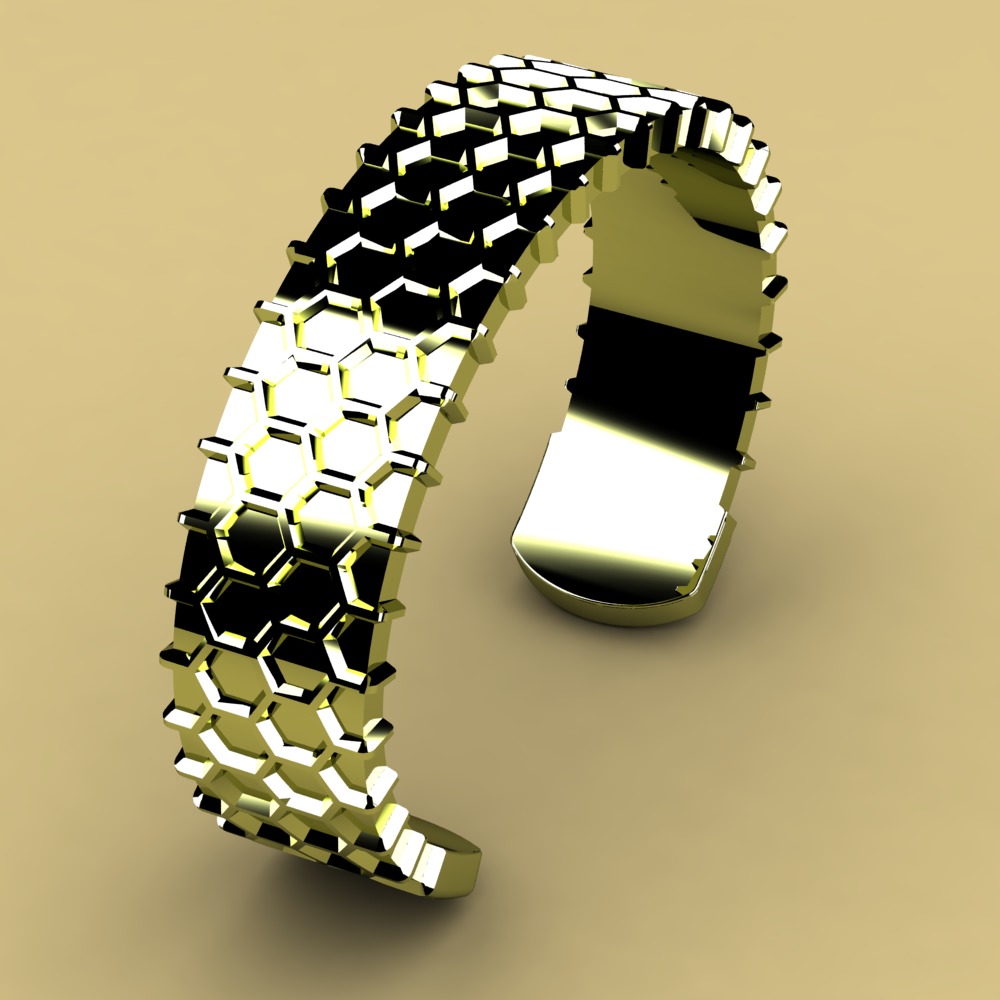 David Yurman Honey Comb Cuff 3D print model_3