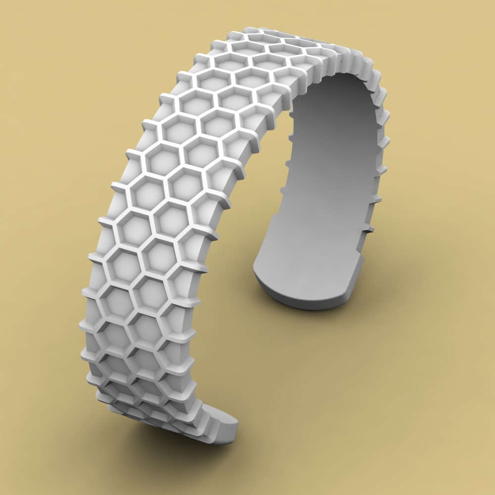 David Yurman Honey Comb Cuff 3D print model_5