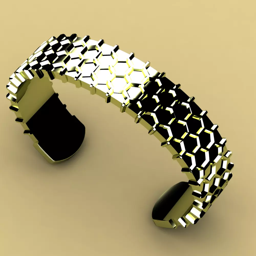 David Yurman Honey Comb Cuff 3D print model_0