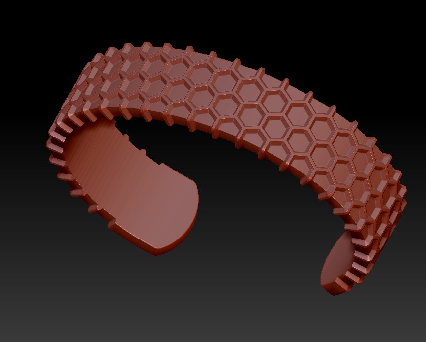David Yurman Honey Comb Cuff 3D print model_9