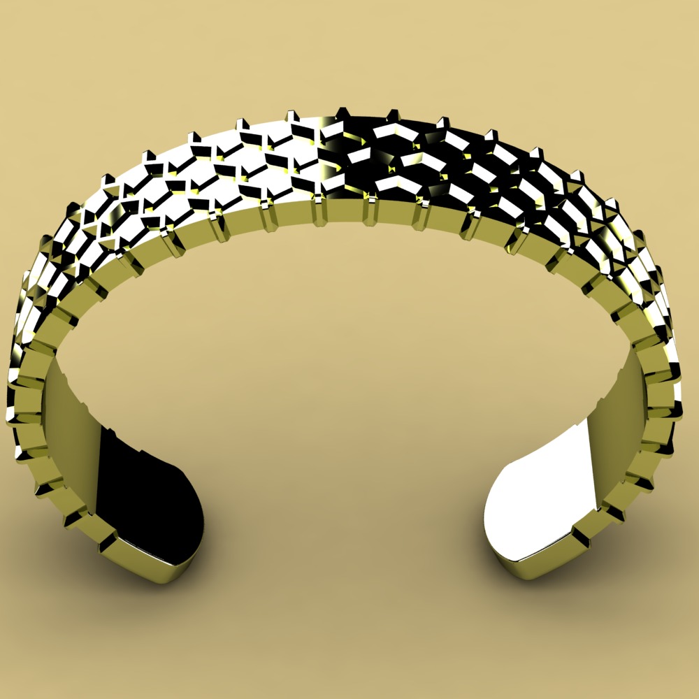 David Yurman Honey Comb Cuff 3D print model_1