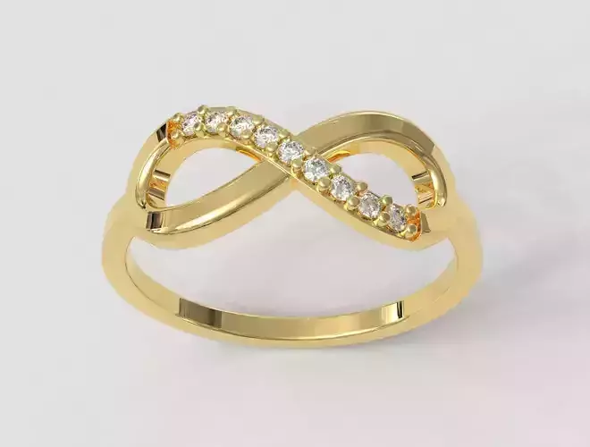 Infinity Diamond Ring 3D print model