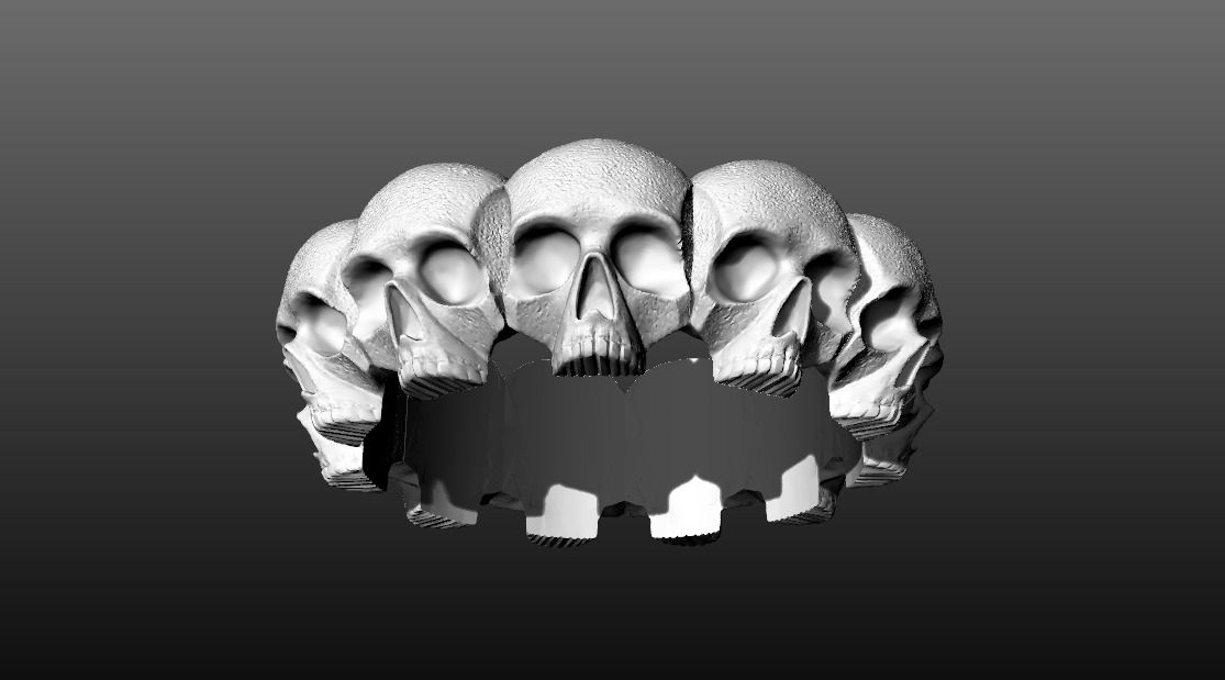 David Yurman Memento Mori Skull Band Ring 3D print model_5